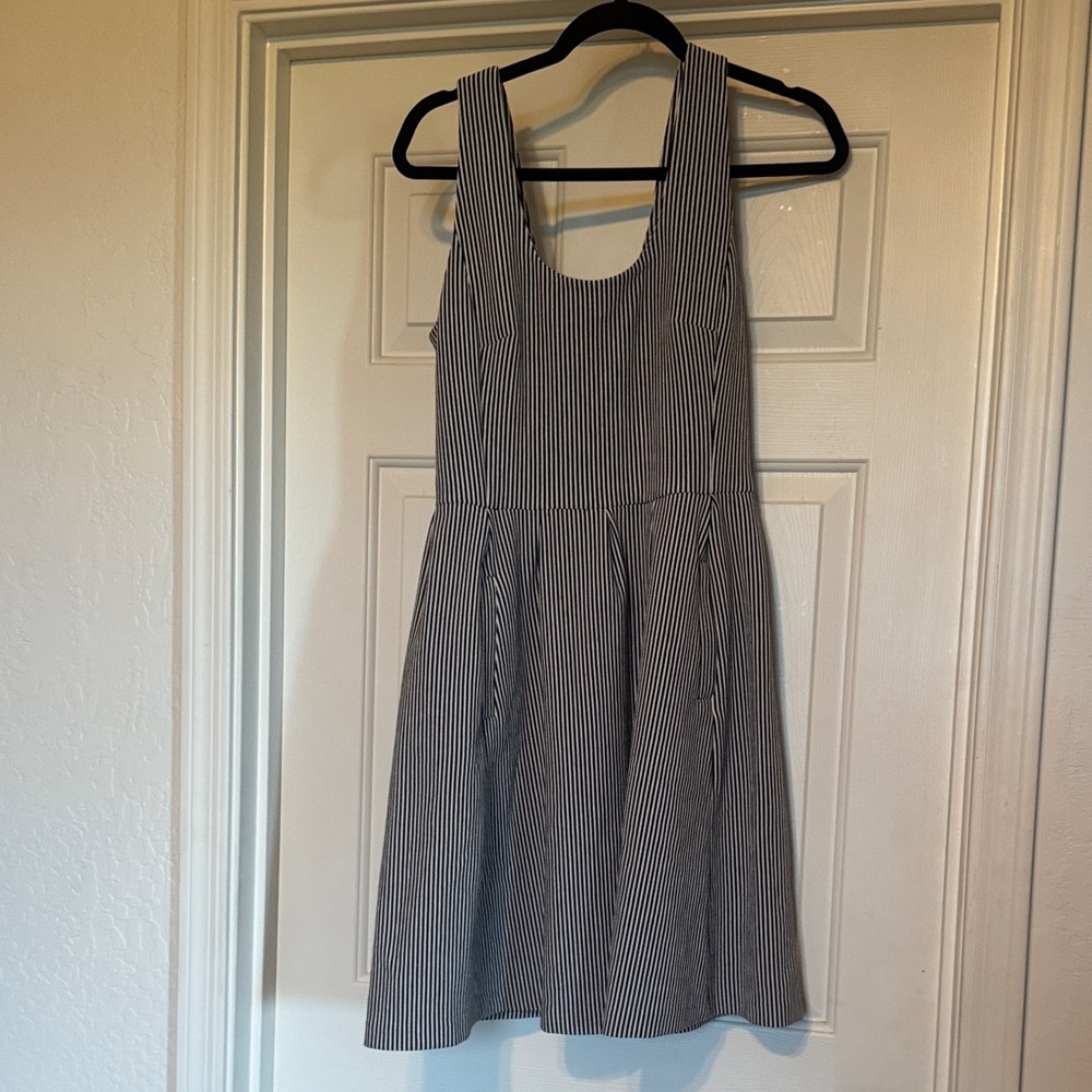 Banana Republic Black and White Striped Mini Dress